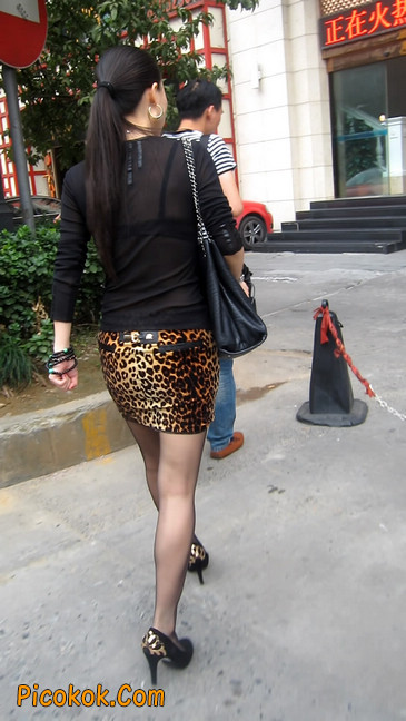 穿豹纹超短裙,超薄黑丝的极品少妇14